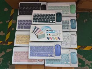 Wireless Rechargeable Keyboard & Dual-Mode Mouse Combo | Slim Design | Multi-Device Support | USB Dongle + Bluetooth | Compatible With Phone, Tablet, Laptop & PC