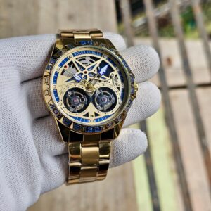 Roger Dubuis ExCalibre Knight Dubuis Men’s Swiss Quartz Skeleton Watch – Blue & Gold Premium Collection
