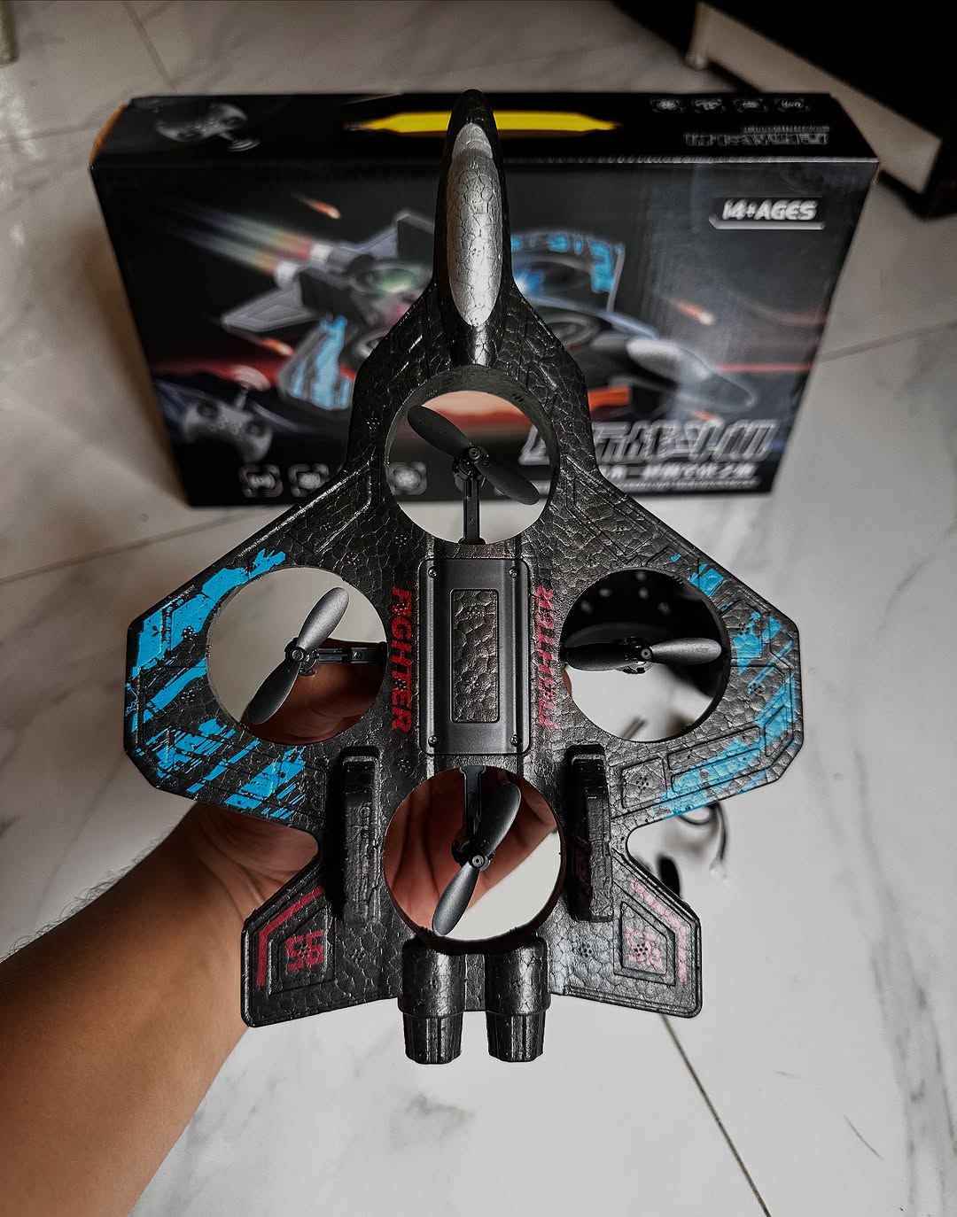 RC Fighter Aircraft Drone with Camera, Obstacle Avoidance, Dual Battery & 250 ft Range - Image 2