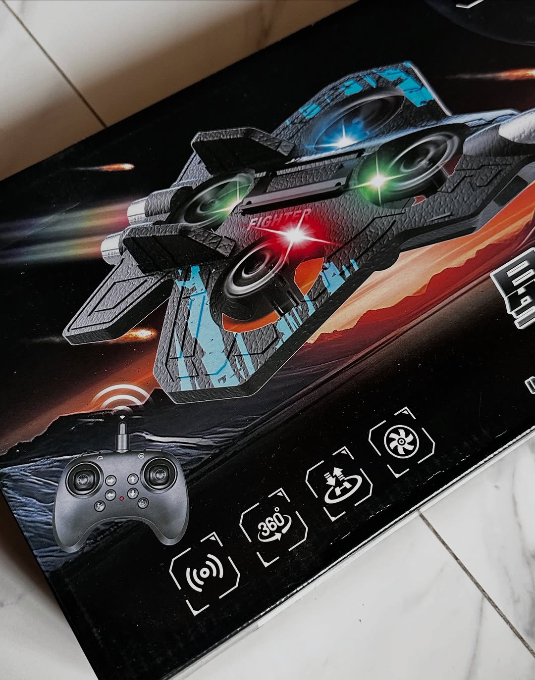 RC Fighter Aircraft Drone with Camera, Obstacle Avoidance, Dual Battery & 250 ft Range - Image 3